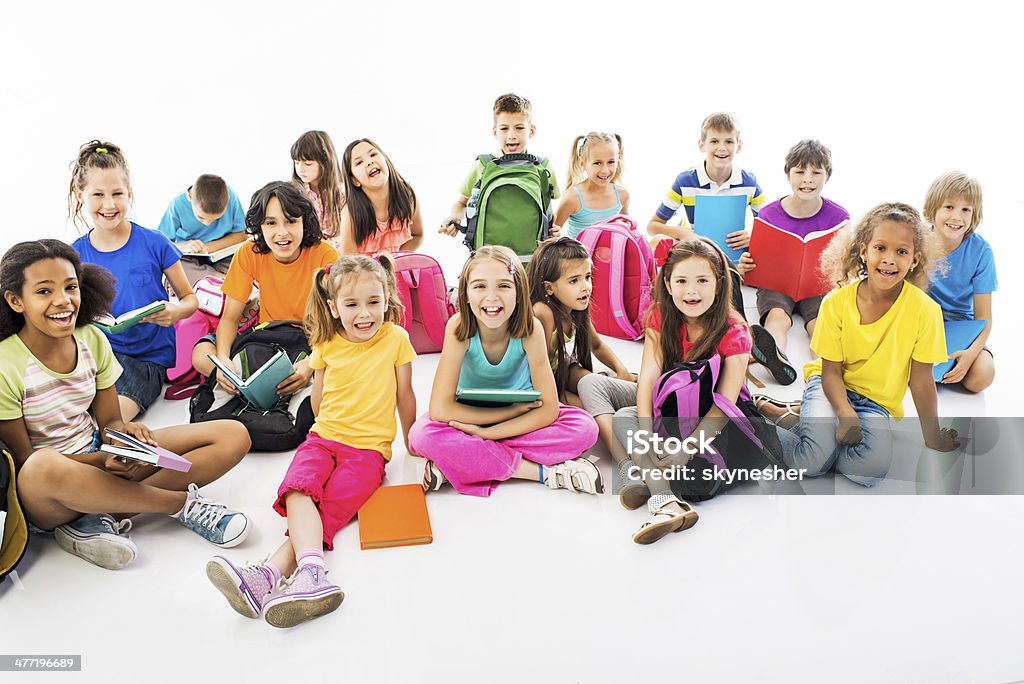 Grupo de estudantes do ensino fundamental. - Foto de stock de Afro-americano royalty-free