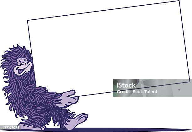 Monster Panneau Vecteurs libres de droits et plus d'images vectorielles de Gorille - Gorille, Signalisation, Tenir