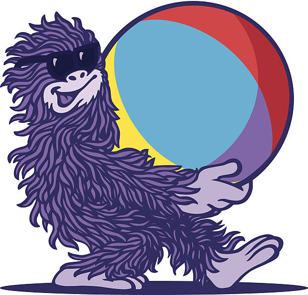 Monster Summer A monster's heading to the beach! Please check out my other images :) yeti cartoons stock illustrations