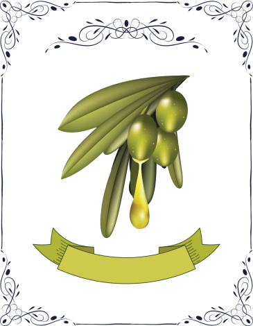 Olives Decoration and Banner On White