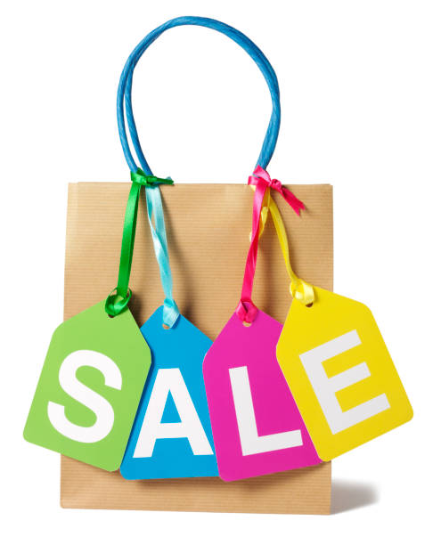 istock Sale Labels on a Brown Shopping Bag 477198663
