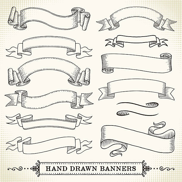 Hand Drawn Banners vector art illustration