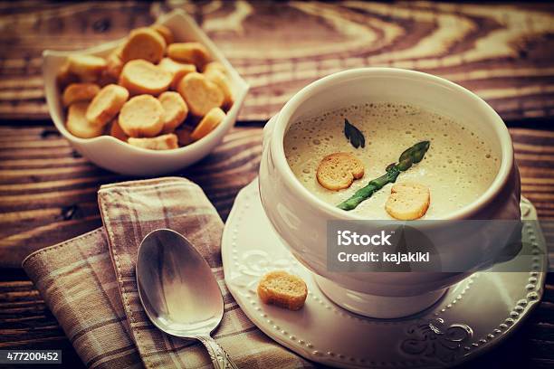 Sopa De Espárragos Foto de stock y más banco de imágenes de 2015 - 2015, Alimento, Alimentos cocinados