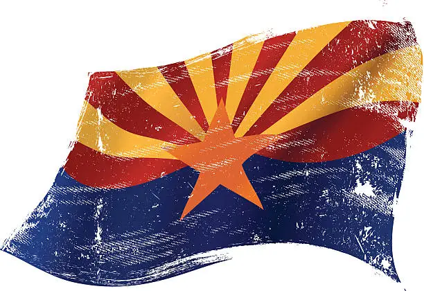 Vector illustration of Arizona grunge flag