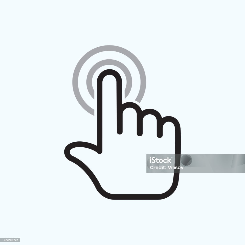 hand is touching hand is touching the buttons. hand click icon Computer Mouse stock vector