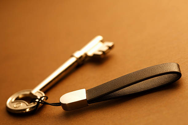 istock Key to success with Blank leather label 477206770