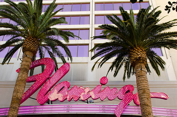 ingresso al casinò del flamingo - las vegas metropolitan area the las vegas strip casino sign foto e immagini stock