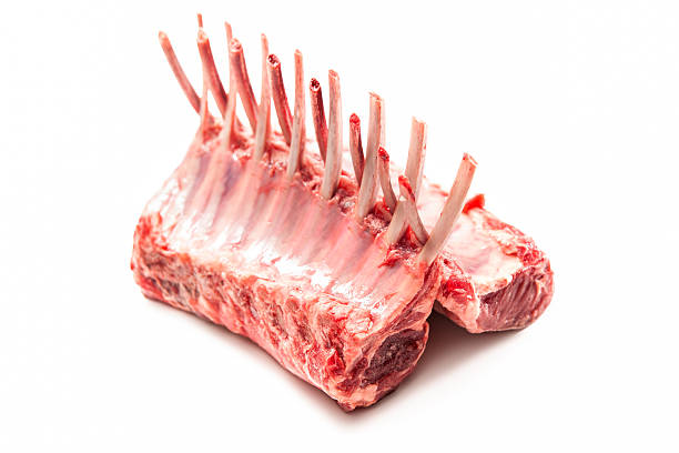 bastidores de cordero - rack of lamb chop cutlet rosemary fotografías e imágenes de stock