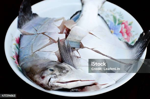 Pescado Crudo En La Placa Foto de stock y más banco de imágenes de Aislado - Aislado, Alimento, Animal