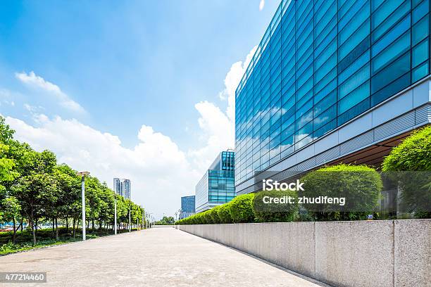 Empty Road Near Modern Building Exterior Stock Photo - Download Image Now - 2015, Architecture, Asia