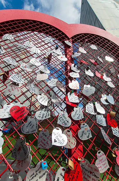 Photo of Hearts pinned on a heart