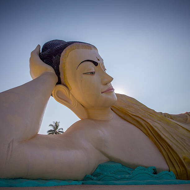 the huge reclining Buddha in Bago in Myanmar (Burma).
