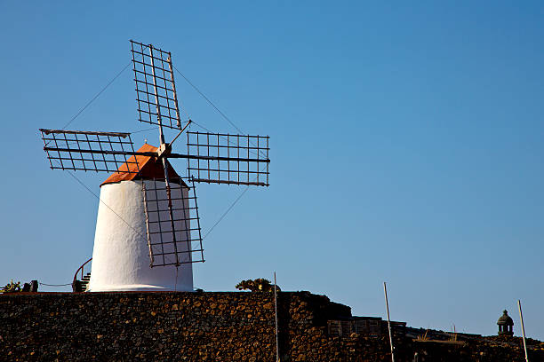 istock cactus windmills  lanzarote spain    the sky 477218203