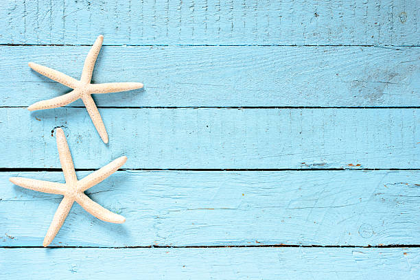 istock Starfish on wooden background 477221186