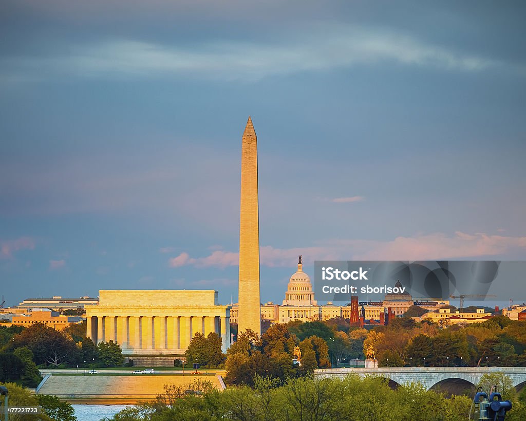 Washington DC Lincoln memorial, Washington monument and Capitol, Washington DC Washington DC Stock Photo