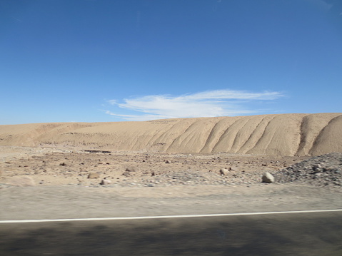 Landscape of Tacna Desert in Peru
