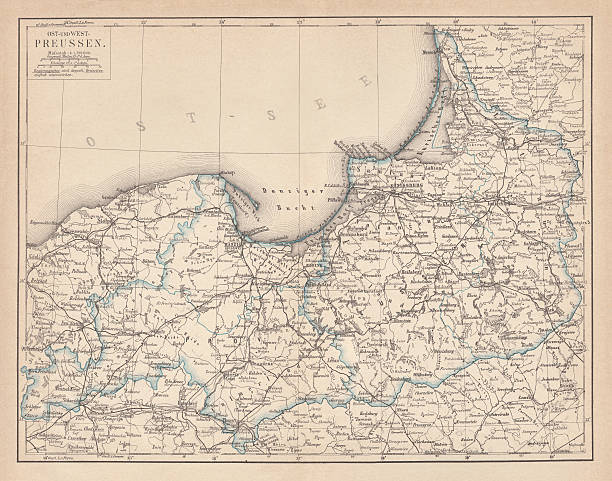 illustrazioni stock, clip art, cartoni animati e icone di tendenza di oriente e occidente prussia, pubblicata nel 1877 - deutsches reich