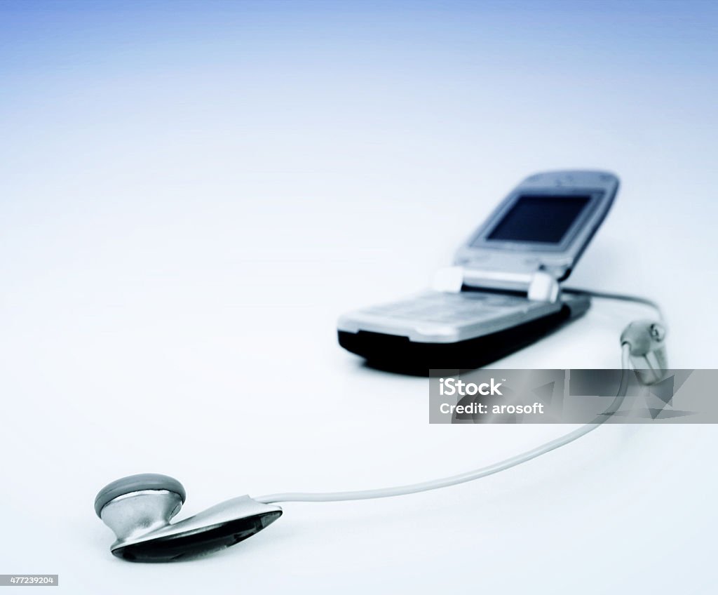 Cell phone Cell phone isolated on blue 2015 Stock Photo