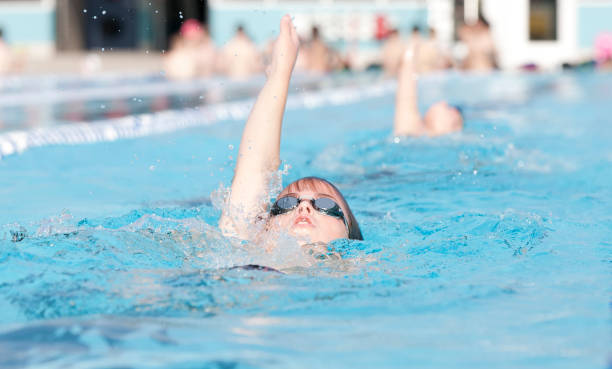 istock Young Teenage Boy Swimming Backstroke 477242546