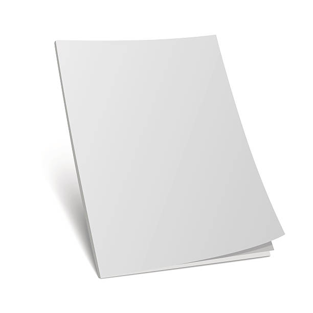 illustrazioni stock, clip art, cartoni animati e icone di tendenza di vuoto 3d modello di copertina rivista a lupetto - book single object white blank