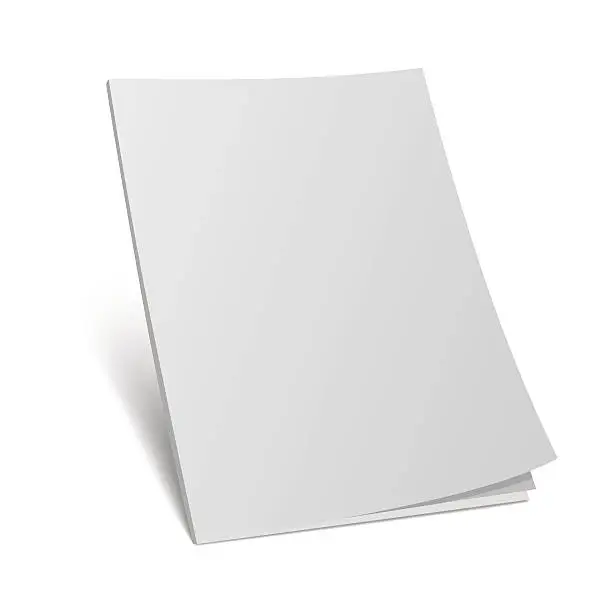 Vector illustration of blank cover 3d magazine mock template