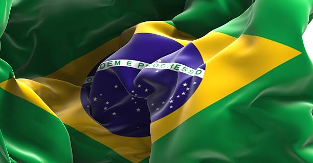 브라질 waved 플래깅 - 브라질 국기 뉴스 사진 이미지