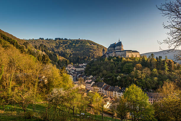 Medieval Castle Vianden, top of the mountain Luxembourg or Letzebuerg Holiday photos in europe vianden stock pictures, royalty-free photos & images