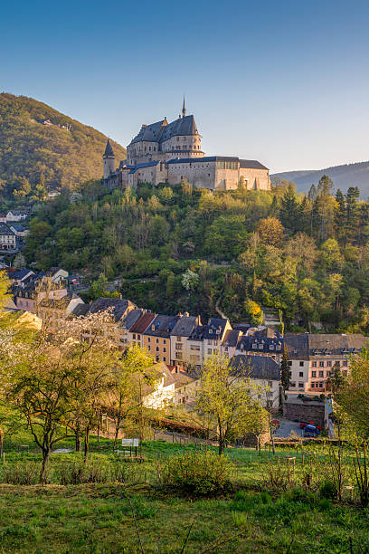 Medieval Castle Vianden, top of the mountain Luxembourg or Letzebuerg Holiday photos in europe vianden stock pictures, royalty-free photos & images