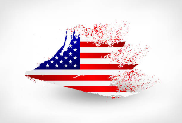 istock Brush painted flag of the USA 477249292