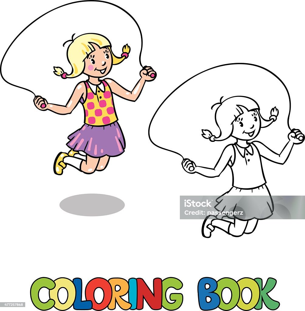 Cô Gái Nhảy Bằng Dây Thừng Sách Tô Màu Hình minh họa Sẵn có - Tải ...