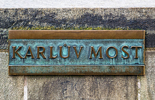 istock Karluv Most name plate of Charles Bridge. 477263172