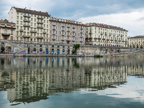Murazzi reflection, Turin, Italy