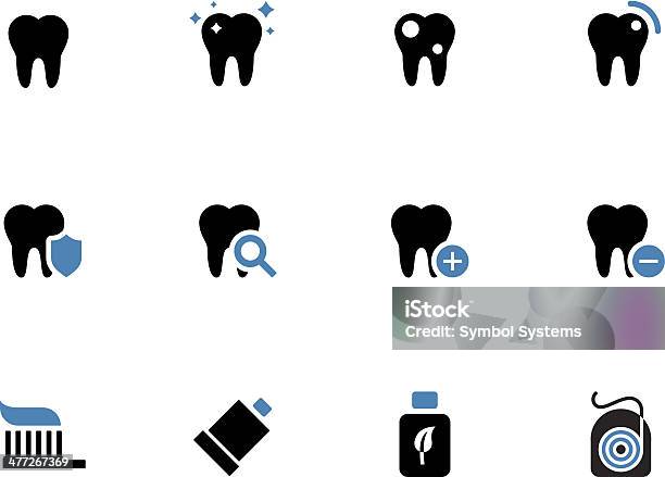 Ząb Zęby Duotone Ikony Na Białym Tle - Stockowe grafiki wektorowe i więcej obrazów Abstrakcja - Abstrakcja, Anatomia człowieka, Badanie lekarskie