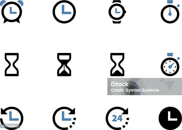 시간 및 시계 Duotone 아이콘 흰색 배경 모래시계에 대한 스톡 벡터 아트 및 기타 이미지 - 모래시계, 아이콘, 가리키기