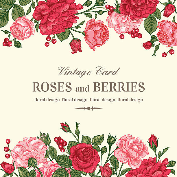 ilustrações de stock, clip art, desenhos animados e ícones de convite com rosas. - rose pink flower valentines day