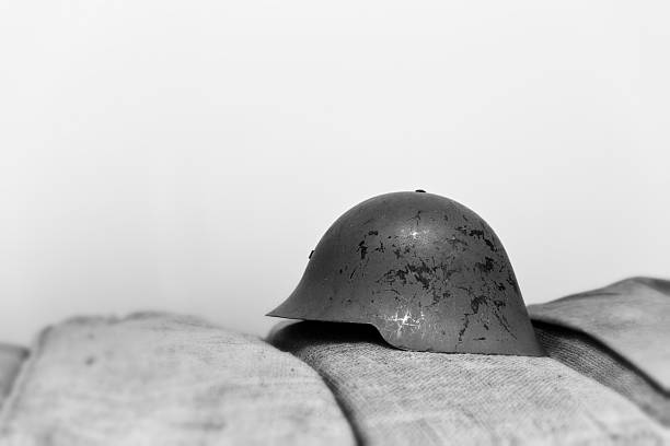 M26 Old military helmet of the Spanish army. Model year 1926 (M26). Widely used during the Spanish civil war, between 1936 and 1939. Casco stock pictures, royalty-free photos & images