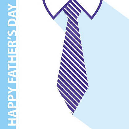 happy fathers day card on tie and white shirt background