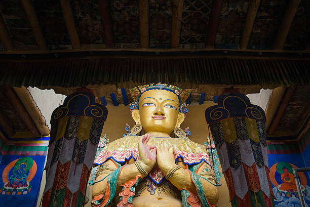 istock Buddha statue inside Namgyal Tsemo Monastery. 477273002