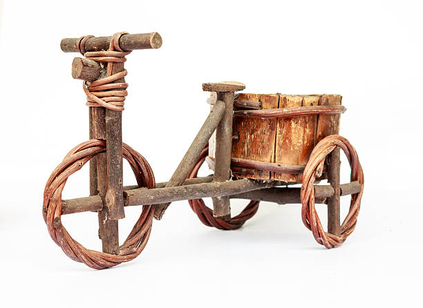 - Potted plants, bicycles, tricycles  on White background and isolated -