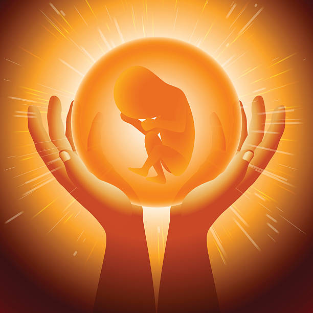 ボールマジカいる手フラッシュライトの背景 - human pregnancy flash点のイラスト素材／クリップアート素材／マンガ素材／アイコン素材