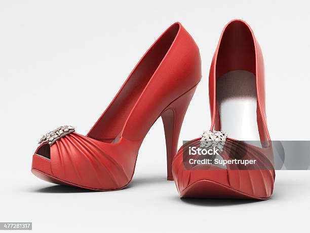 Womens Red Shoes Stock Photo - Download Image Now - Beauty, Condition, High Heels