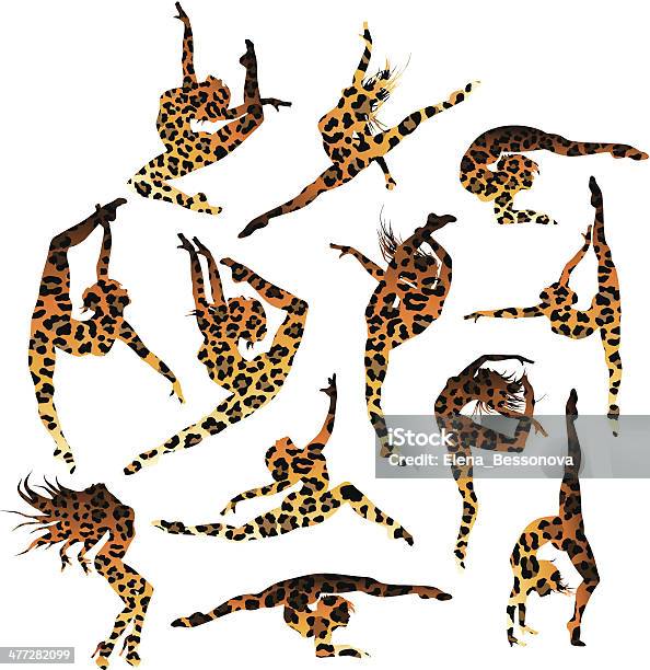 Gymnasts Silhouettes Stock Illustration - Download Image Now - Activity, Adult, Animal