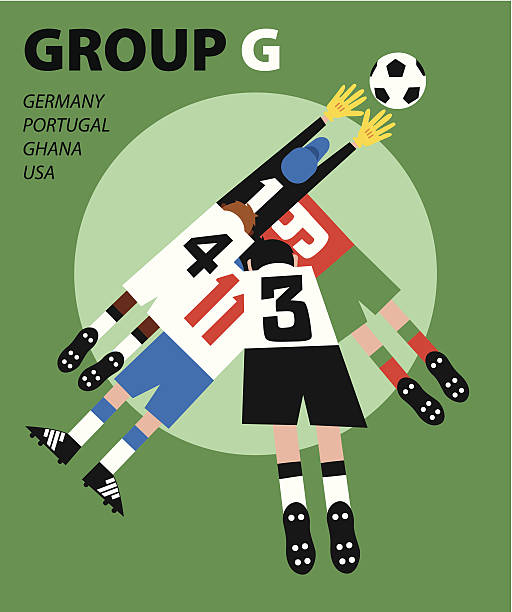 футбол 2014 г. - portugal ghana stock illustrations