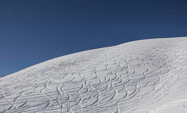 istock Curvy Ski Tracks In The Snow 477289953
