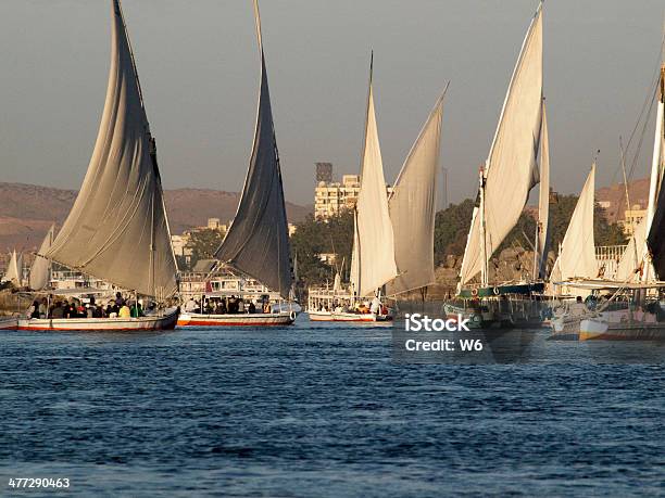 Feluccas In River Nile Stock Photo - Download Image Now - Adult, Adults Only, Africa