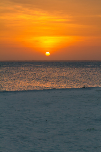 Scenic view of sunset in Zanzibar from Kendwa beach 
