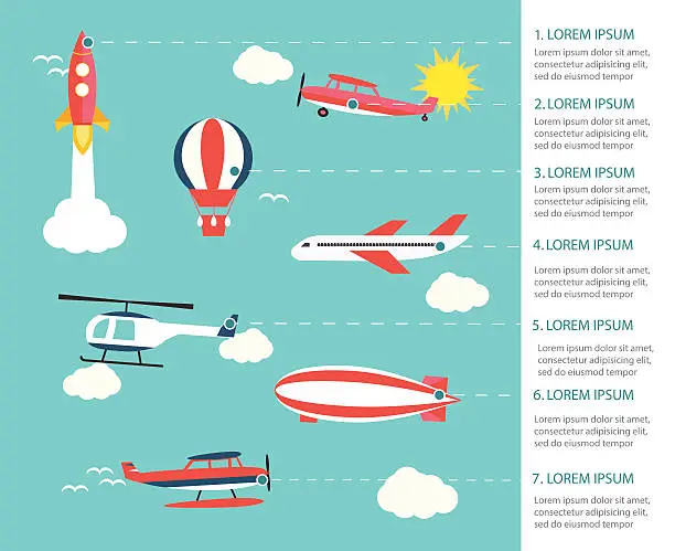 Vector illustration of Air transportation infographics