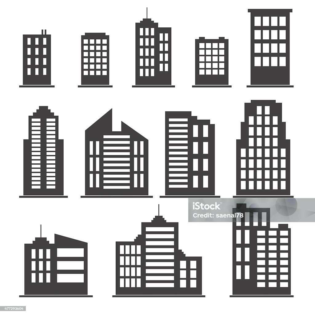 Building icons set Building icons set. Vector illustration Icon Symbol stock vector