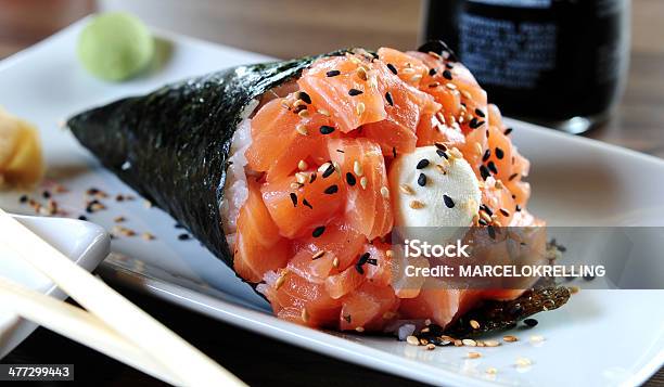 Temaki Stock Photo - Download Image Now - Hand Roll, Japanese Food, Salmon - Seafood