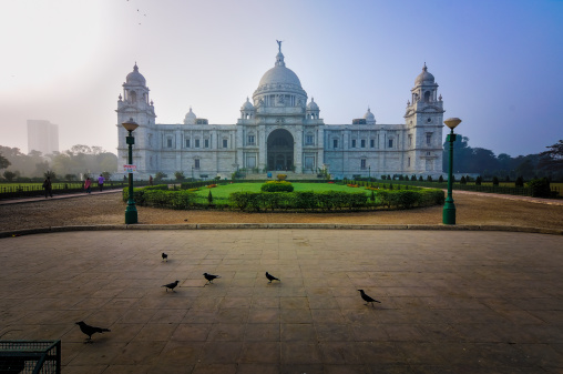 Victoria Memorial, Kolkata , India . A Historical Monument of Indian Architecture. It was built between 1906 and 1921 to commemorate Queen Victoria's 25 years reign in India.